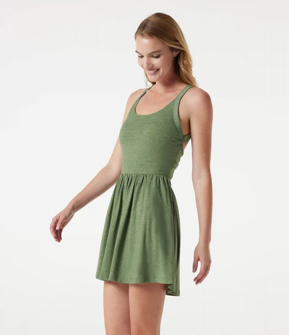 U Neck Built-in Bra 2-in-1 Flowy Mini Casual Dress with Pockets-Easy Peezy Edition
