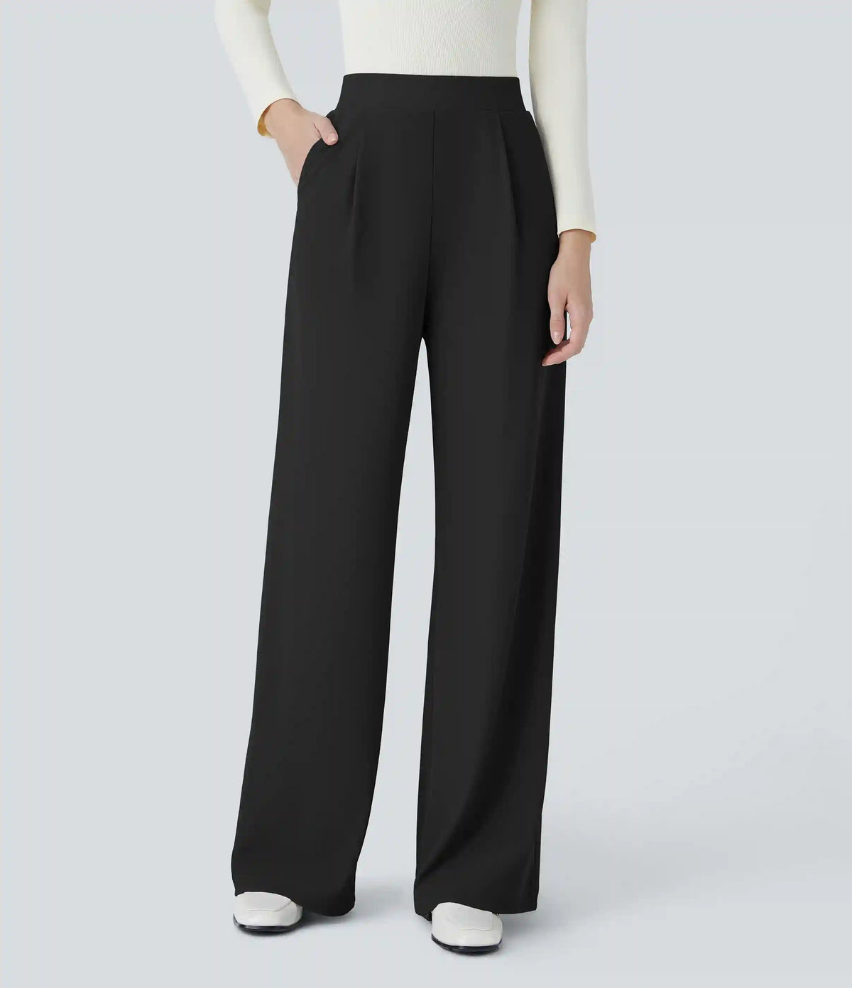Halara Flex™ High Waisted Body Sculpt Waist-Slimming Pocket Wide Leg Micro Waffle Work Pants