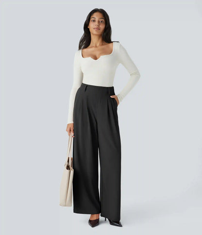 Halara Flex™ High Waisted Pocket Wide Leg Waffle Work Pants
