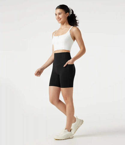 Halara UltraSculpt™ High Waisted Anti-Roll Tummy Control Shaping Workout Biker Shorts 7'' with Pockets