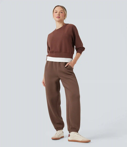 SpacerTek™ Mid Rise Drawstring Casual Joggers with Pockets