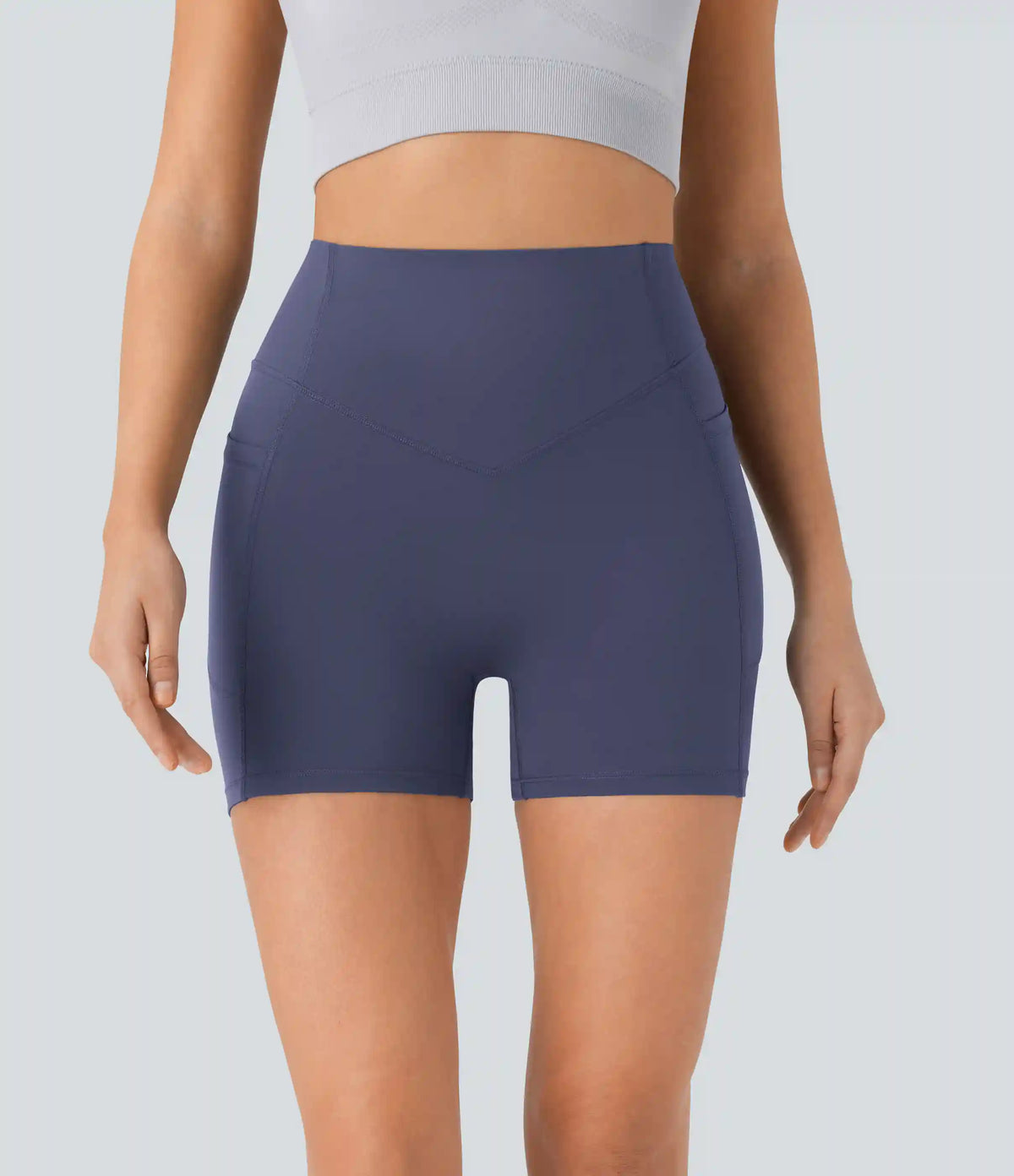 Halara UltraSculpt™ High Waisted Scrunch Butt Lifting Tummy Control Pocket Shaping Workout Biker Shorts 5''