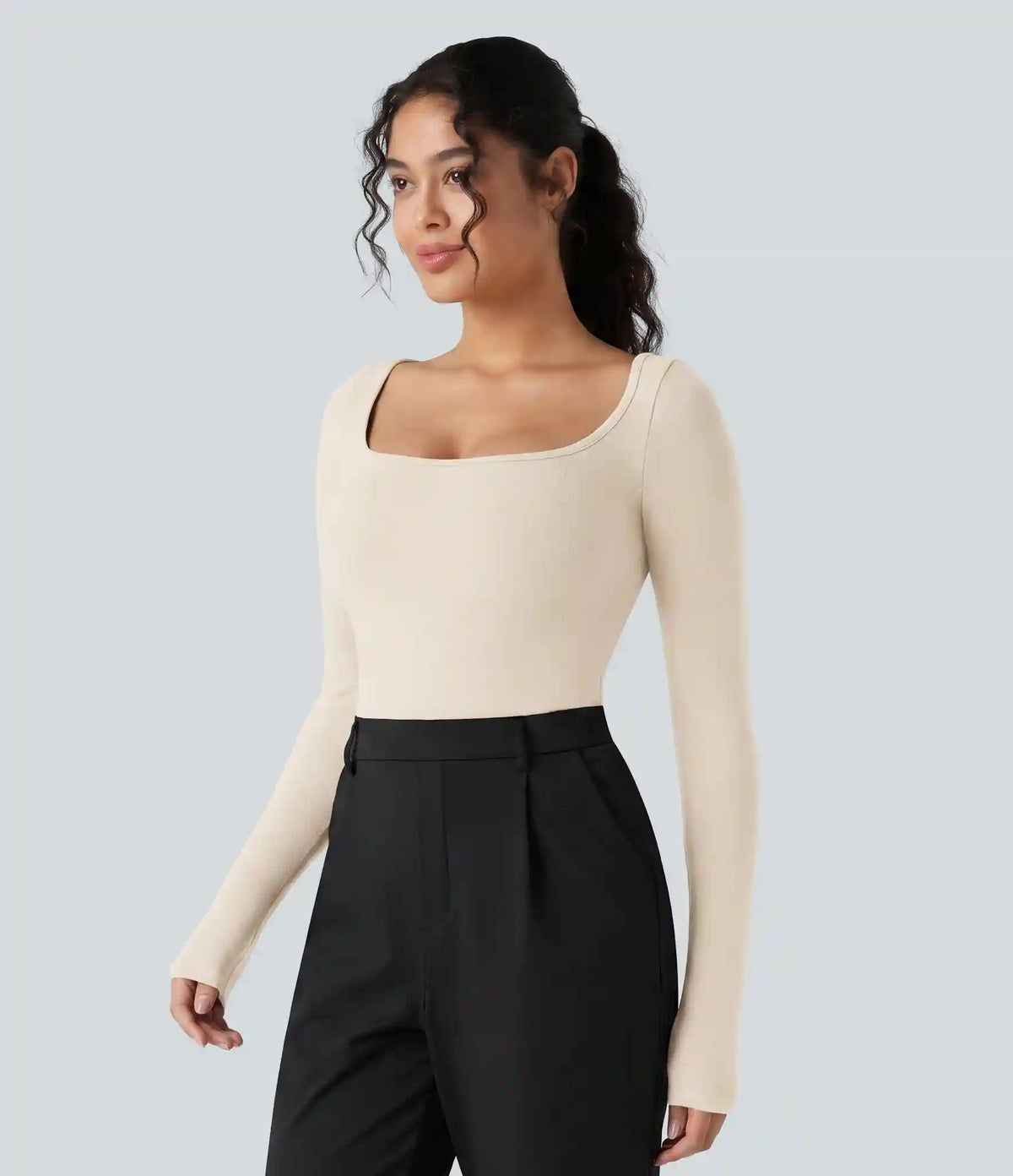 Halara HeatCore Scoop Neck Long Sleeve Work Warming T-Shirt