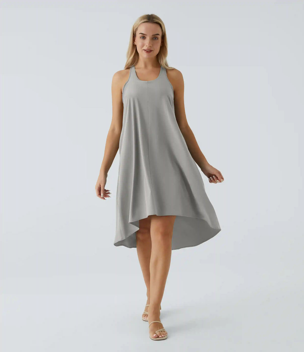 Breezeful™ RacerPocket High Low Flowy Midi Quick Dry Casual Dress