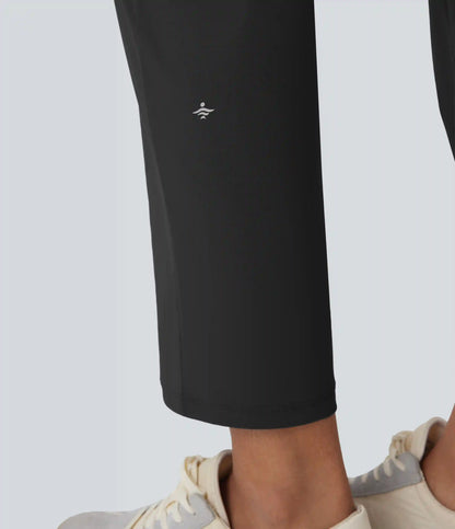 High Waisted Quick Dry Travel Tapered Pants with Pockets