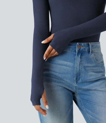 Halara HeatCore Turtleneck Long Sleeve Thumb Hole Casual Warming Top
