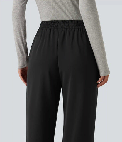 High Waisted Work Tapered Pants with Pockets