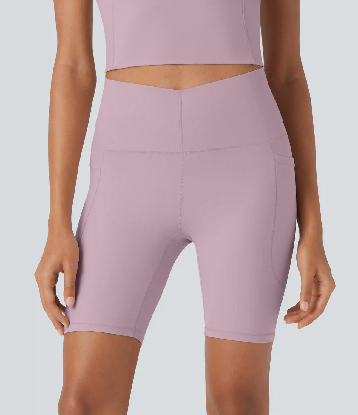 Halara UltraSculpt™ Cool Quick Dry High Waisted Tummy Control Training Biker Shorts 7'' with Pockets-UPF50+