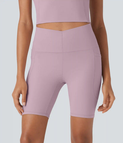 Halara UltraSculpt™ Cool Quick Dry High Waisted Tummy Control Training Biker Shorts 7'' with Pockets-UPF50+