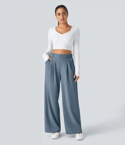 Halara Flex™ High Waisted Pocket Wide Leg Waffle Work Pants