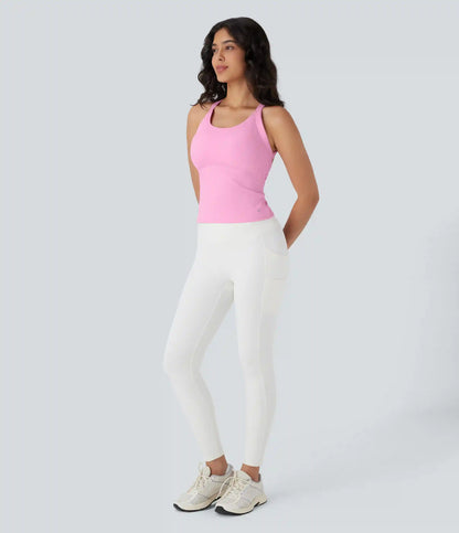 SoftlyZero™ Plush Cut Out Yoga Tank Top DD-F Cups