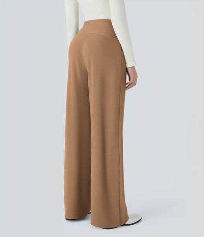 Halara Flex™ High Waisted Body Sculpt Waist-Slimming Pocket Wide Leg Micro Waffle Work Pants