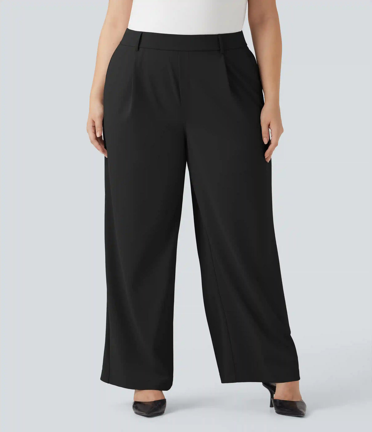Halara Flex™ High Waisted Straight Leg Crepe Work Plus Size Pants with Pockets