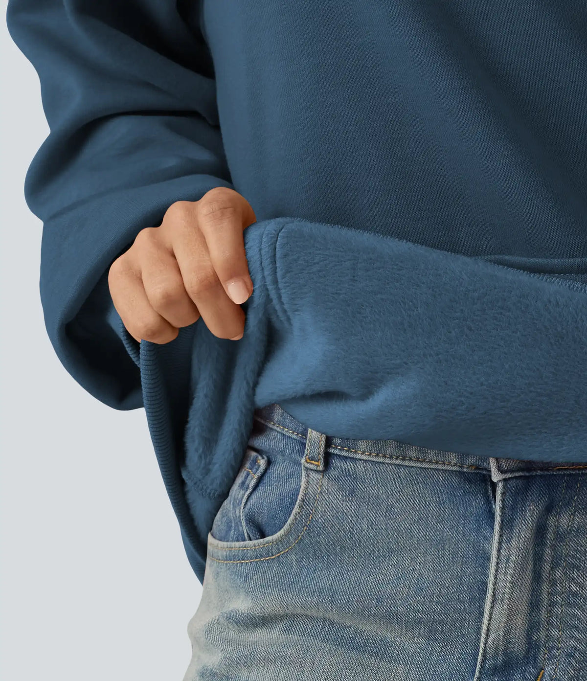 Hooded Long Sleeve Fleece Casual Sweatshirt