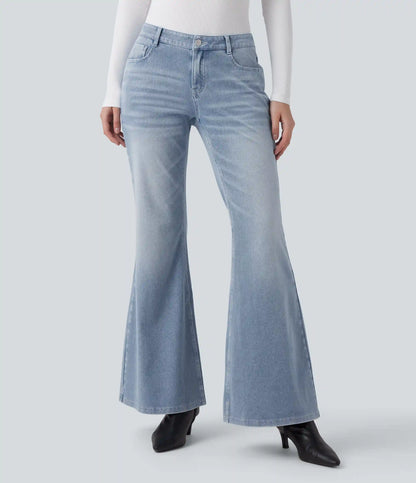 Halara Flex™ Low Rise Flare Washed Casual Jeans with Pockets