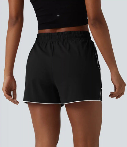 High Waisted Drawstring Quick Dry InstantCool Workout Shorts 3'' with Pockets-UPF40+