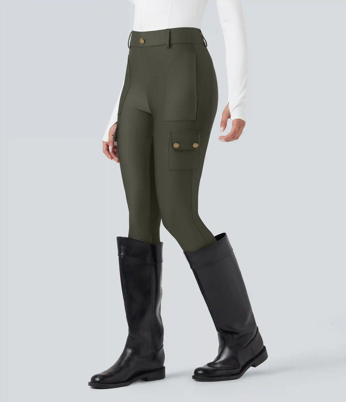 High Waisted Sheen 7/8 Leggings with Pockets