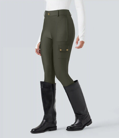 High Waisted Sheen 7/8 Leggings with Pockets
