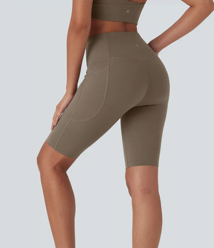 Halara UltraSculpt™ High Waisted Butt Lifting Tummy Control Shaping Training Biker Shorts 9'' with Pockets