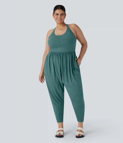 Harem Casual Plus Size Jumpsuit with Pocket-Easy Peezy Edition