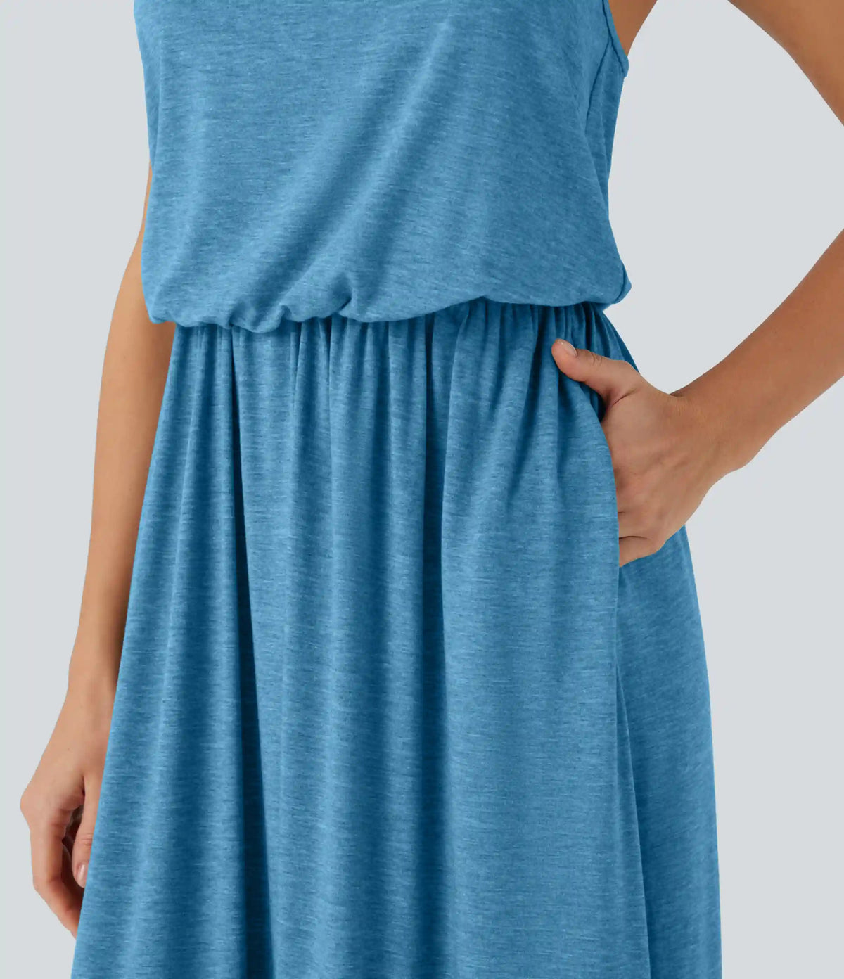 Maxi Flowy Slip Dress with Pockets
