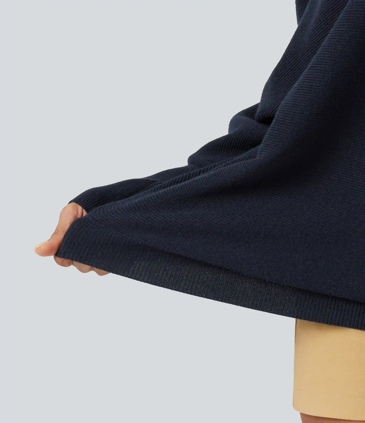 Mock Neck Batwing Long Sleeve Work Sweater