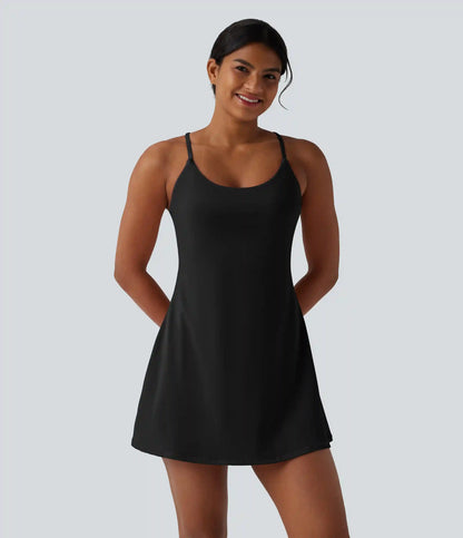 Softlyzero™ Plush Tummy Control Active Dress with Pockets-Easy Peezy Edition