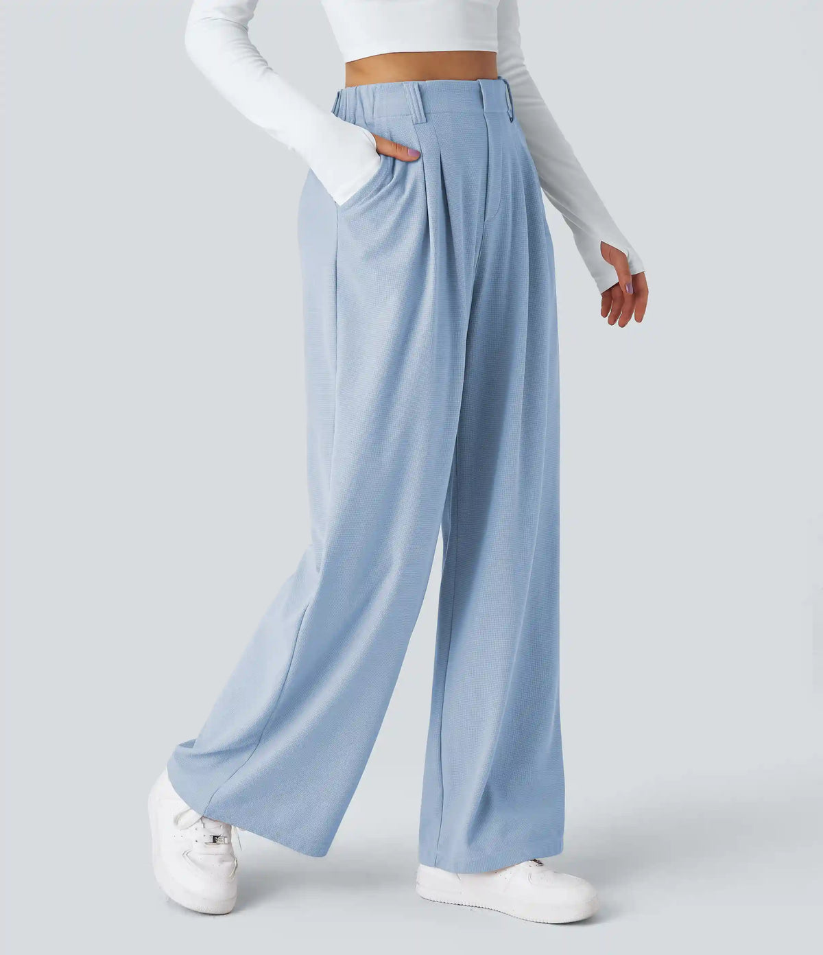 Halara Flex™ High Waisted Pocket Wide Leg Waffle Work Pants