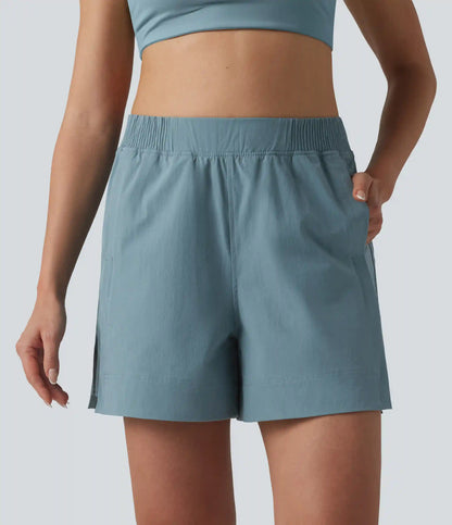 High Waisted Split InstantCool Tennis Shorts with Pockets-UPF50+