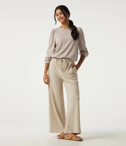 Round Neck Long Sleeve Lounge Top