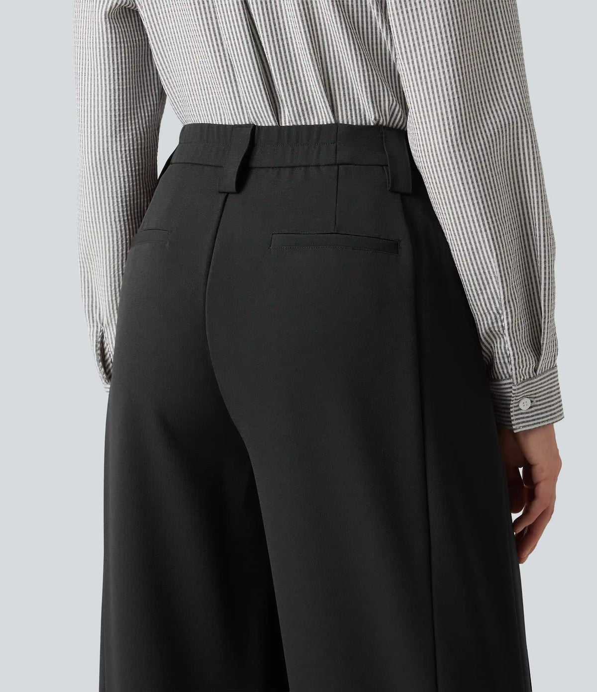 High Waisted Wide Leg Work Pants with Pockets