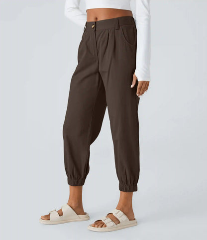 Mid Rise Casual Joggers with Pockets