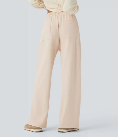 Mid Rise Straight Leg Workout Pants with Pockets