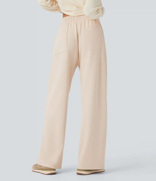 Mid Rise Straight Leg Workout Pants with Pockets