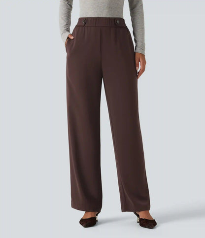 High Waisted Work Tapered Pants with Pockets