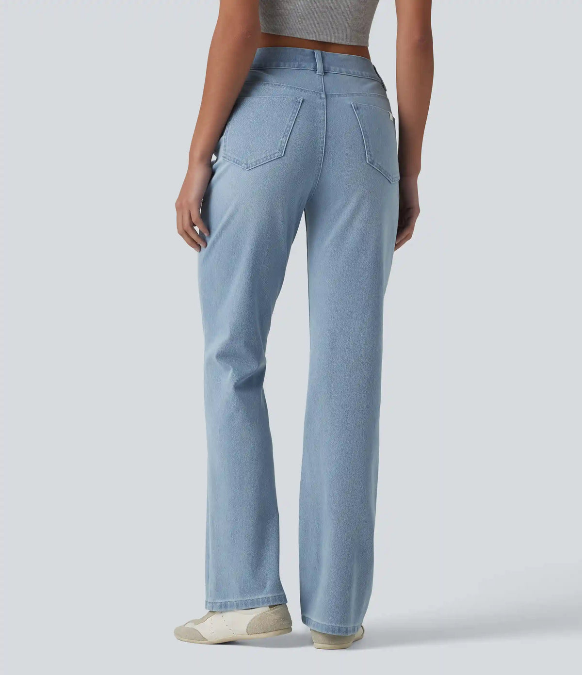 Halara Flex™ High Waisted Pockets Washed Casual Bootcut Jeans