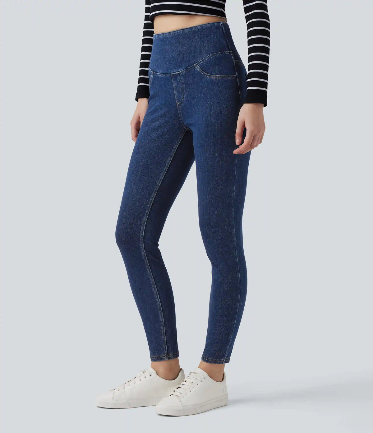 Halara Flex™ High Waisted Tummy Control Denim Casual Leggings with Pockets