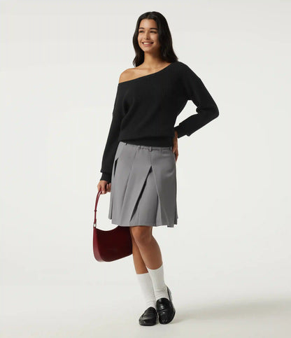 Long Sleeve Waffle Casual Sweater