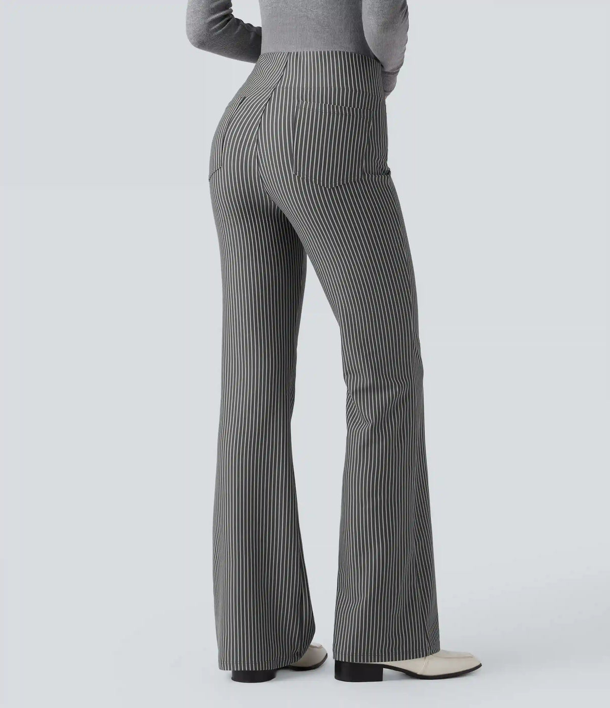 Halara Flex™ High Waisted Striped Work Flare Pants with Pockets