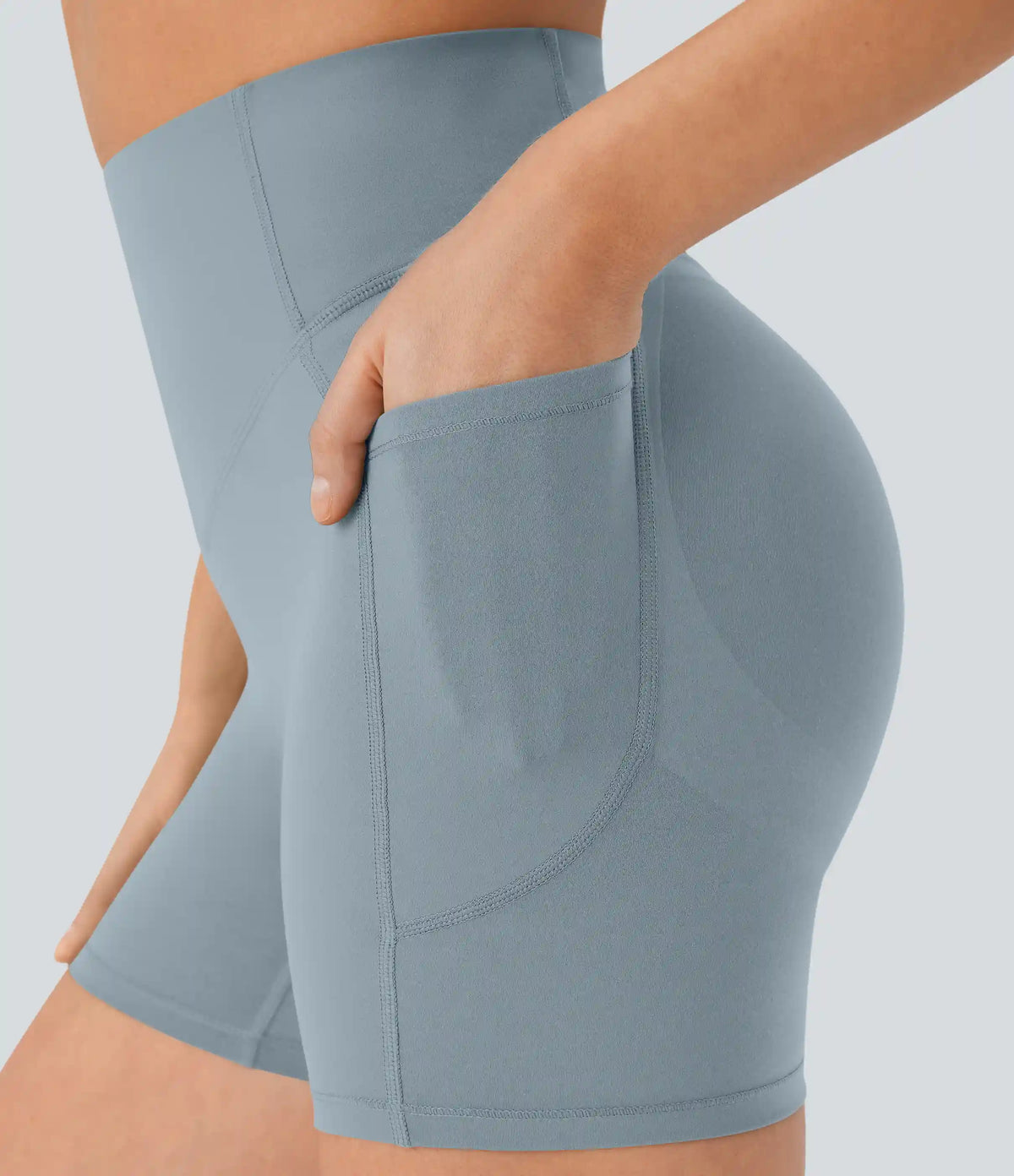 Halara UltraSculpt™ High Waisted Scrunch Butt Lifting Tummy Control Pocket Shaping Workout Biker Shorts 5''