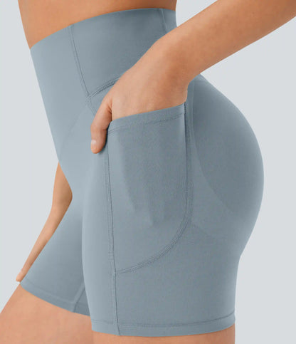Halara UltraSculpt™ High Waisted Scrunch Butt Lifting Tummy Control Pocket Shaping Workout Biker Shorts 5''