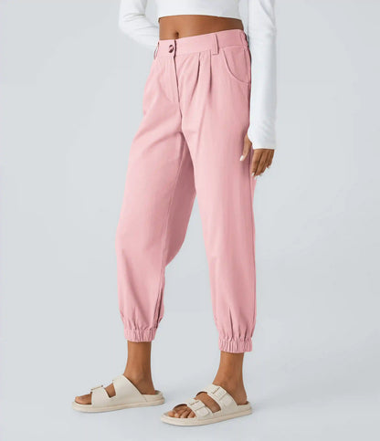 Mid Rise Casual Joggers with Pockets
