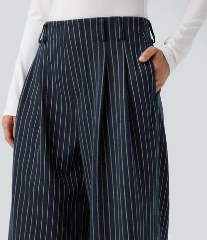 Halara Flex™ High Waisted Stripes Work Baggy Pants with Pockets