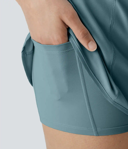 Breezeful™ Super High Waisted Curved Hem 2-in-1 Pocket Quick Dry Yoga Shorts 3.5''