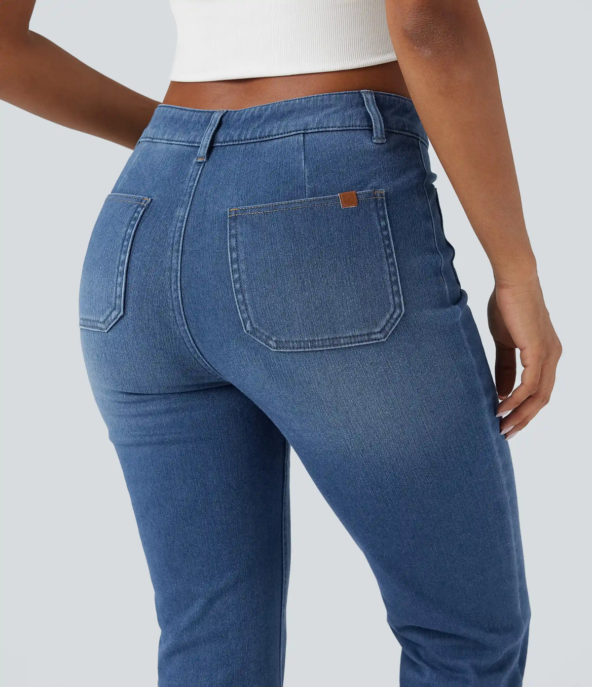 Halara Flex™ Denim Heat Mid Rise Denim Casual Bootcut Jeans with Pockets
