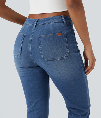 Halara Flex™ Denim Heat Mid Rise Denim Casual Bootcut Jeans with Pockets
