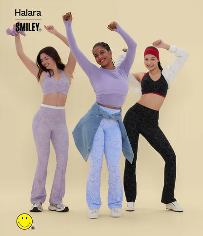 Halara X Smiley® Halara UltraSculpt™ High Waisted Scrunch Butt Lifting Tummy Control Bootcut Training Leggings with Pockets