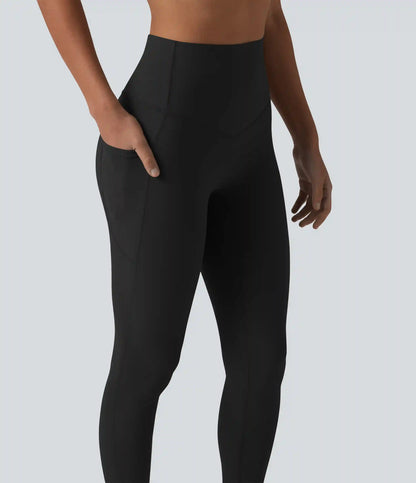 Halara UltraSculpt™ High Waisted Tummy Control Contrast Ribbed Yoga 7/8 Leggings with Pockets