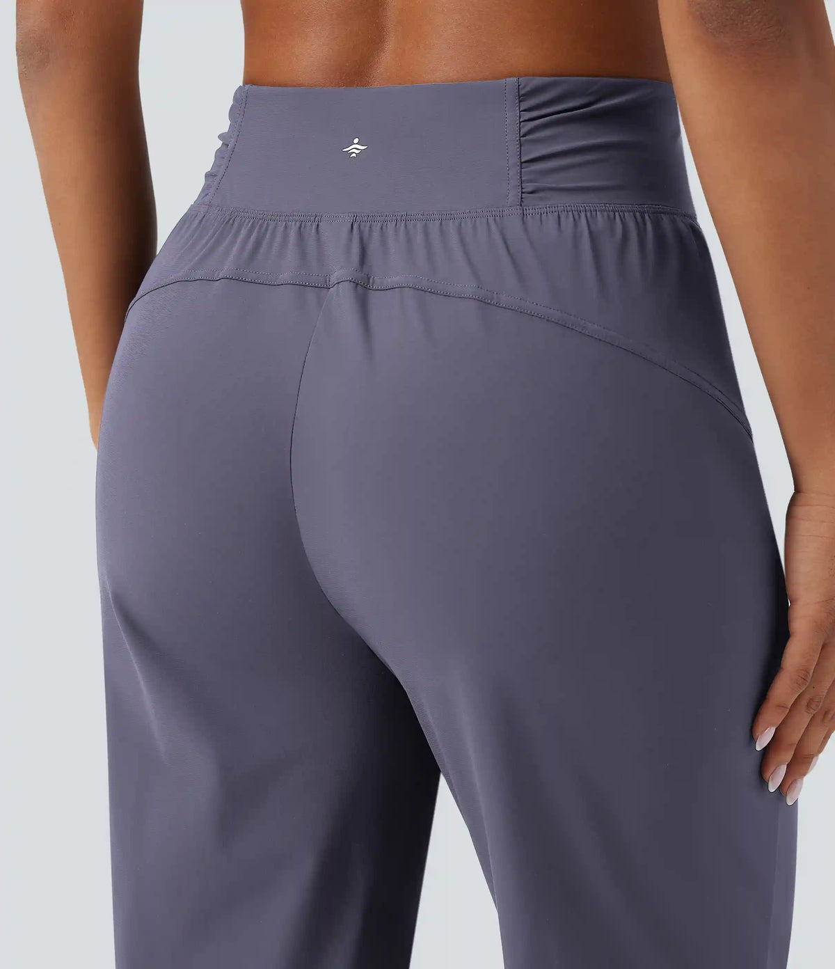 High Waisted Drawstring Ruched Tapered Quick Dry Cool Touch Dance Joggers with Pockets-UPF40+