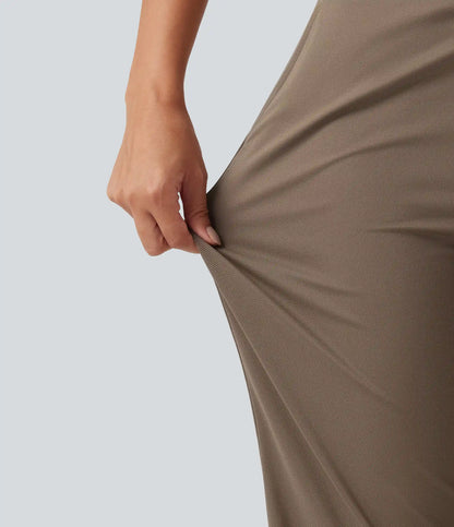 Mid Rise Quick Dry Capri Golf Pants with Pockets-UPF40+